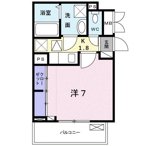 ロンガ ヴィータ和泉II(1LDK/1階)の間取り写真