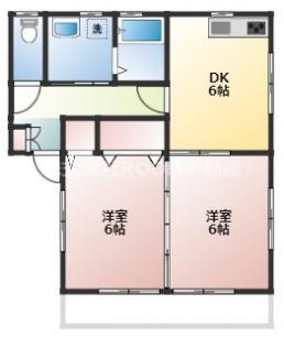 グリーンコーポさくら(2DK/2階)の間取り写真