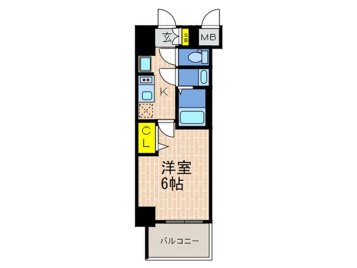 EC神戸グランスタイル(1K/9階)の間取り写真