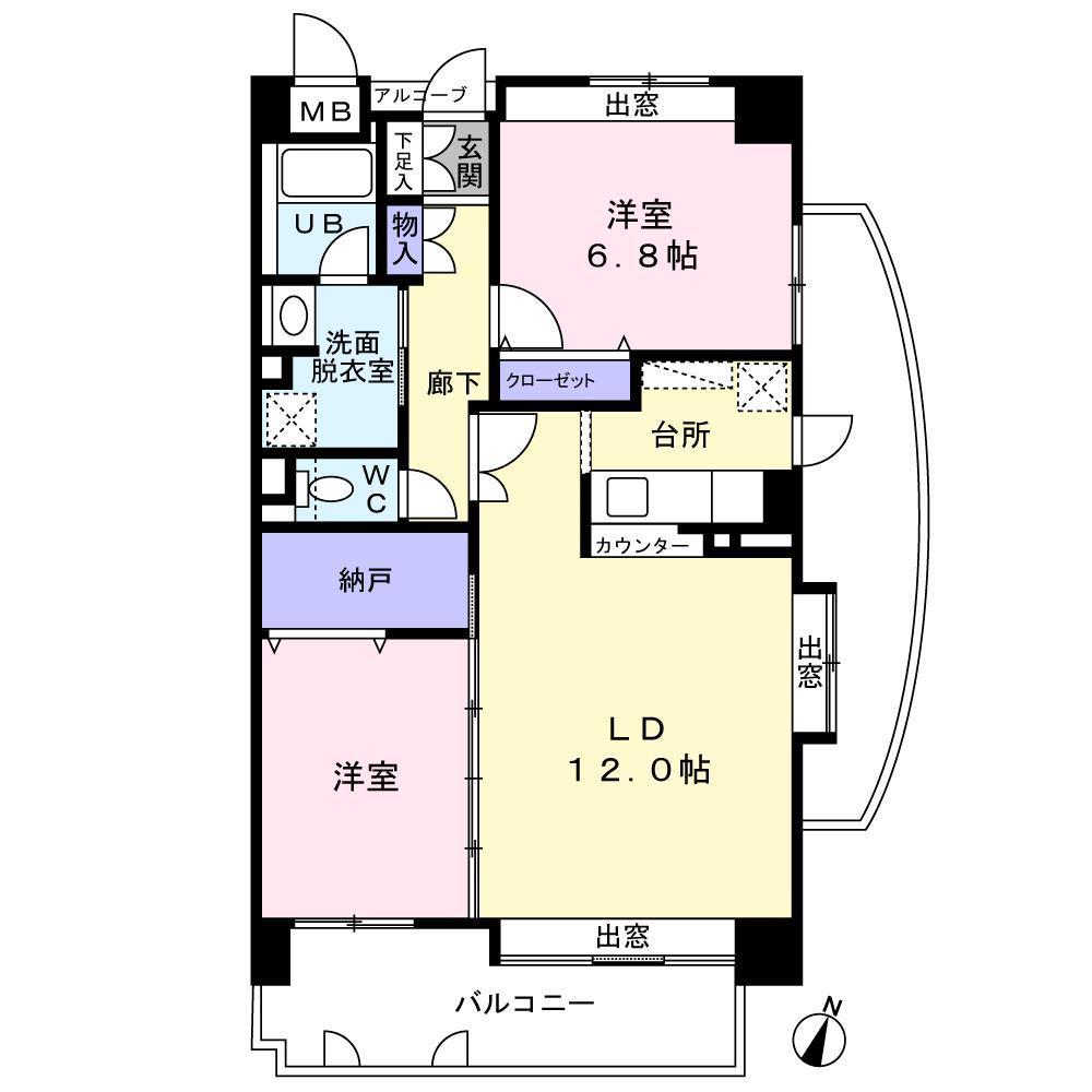 BE PLACE(2LDK/5階)の間取り写真