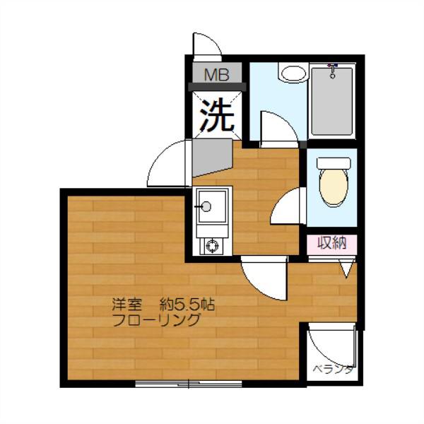 ストーリア末広(1K/2階)の間取り写真