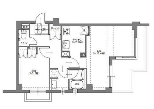 インプルーブ西早稲田(1LDK/5階)の間取り写真