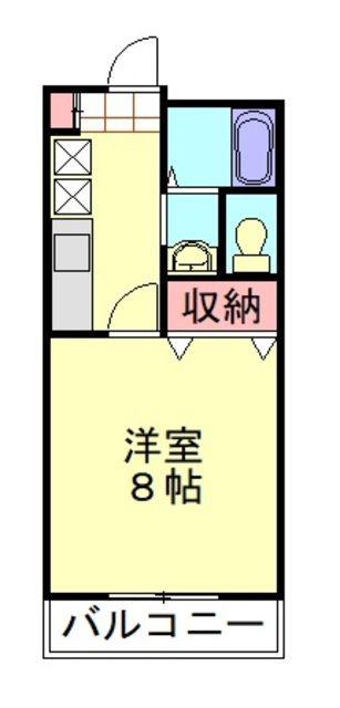 クレール・ルミエール(1K/2階)の間取り写真