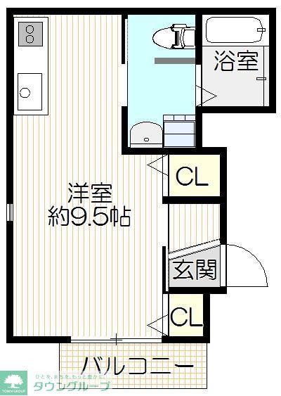 ベルネージュ(ワンルーム/3階)の間取り写真