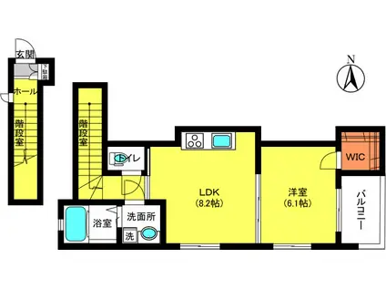 YOHTEI(1LDK/2階)の間取り写真
