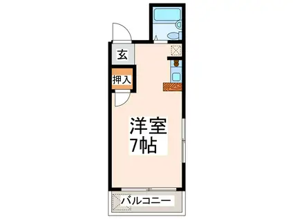 ハヤシダビル(ワンルーム/4階)の間取り写真