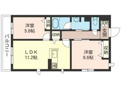 ＪＲ横浜線 相模原駅 徒歩17分 3階建 築7年(2LDK/3階)の間取り写真