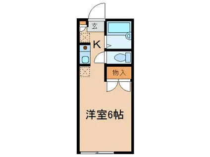 レジデンス八島(ワンルーム/1階)の間取り写真