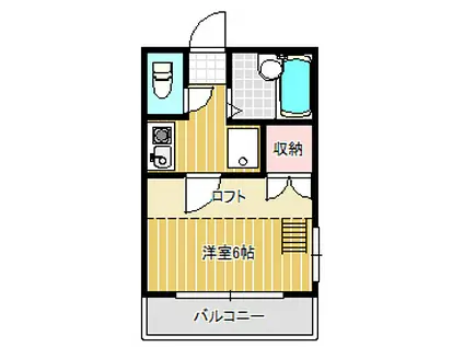 Jハイツ(1K/2階)の間取り写真