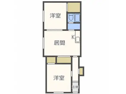 ツインコートA(2LDK/3階)の間取り写真