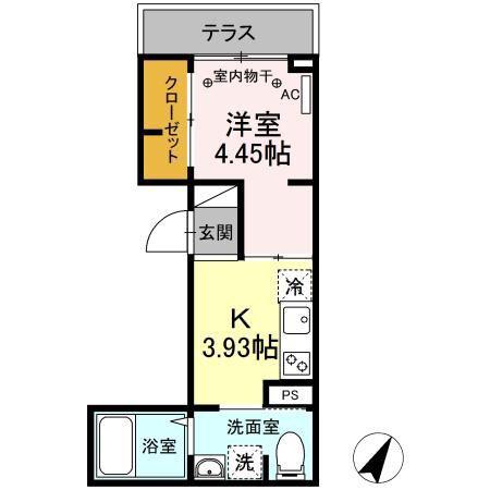 アナシエ南篠崎町I(1K/1階)の間取り写真