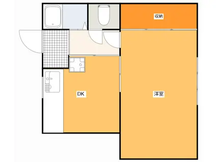 小林アパート(1DK/2階)の間取り写真