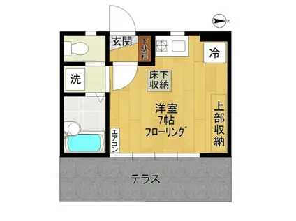 ハイツU(ワンルーム/1階)の間取り写真