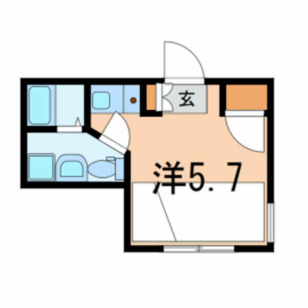 コンテル旗の台(ワンルーム/3階)の間取り写真