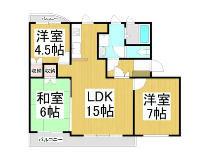 カサフィーナAII(3LDK/1階)の間取り写真