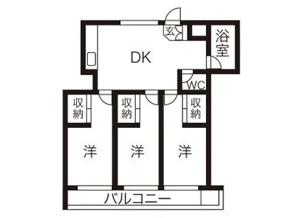 プロクシーフレンズ八事(3DK/3階)の間取り写真
