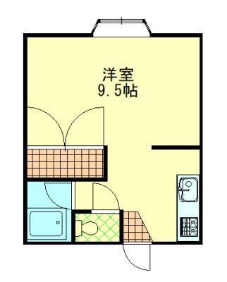 エステート松崎(ワンルーム/2階)の間取り写真