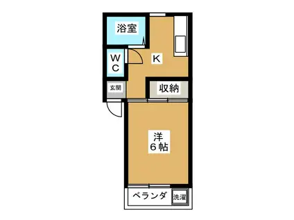 吉田ハイツ(1K/2階)の間取り写真