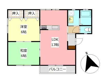コーポ・アンビション(2LDK/1階)の間取り写真