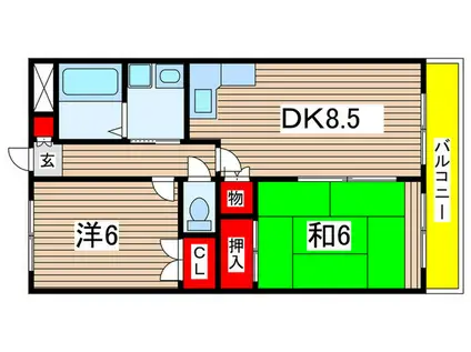 ノーブルナガシマ(2DK/4階)の間取り写真