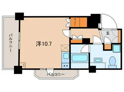 レジディア麻布十番II(ワンルーム/2階)の間取り写真