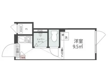 ノース HILL SHINJUKU ウエストノースヒル新宿ウエス(ワンルーム/2階)の間取り写真