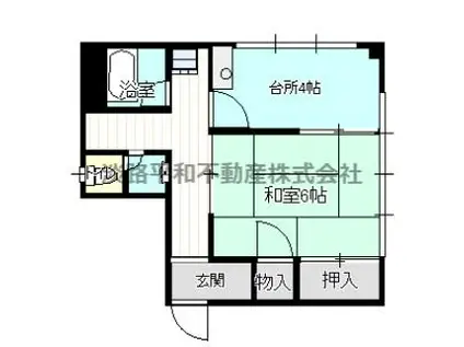 宇山ビル(1K/3階)の間取り写真