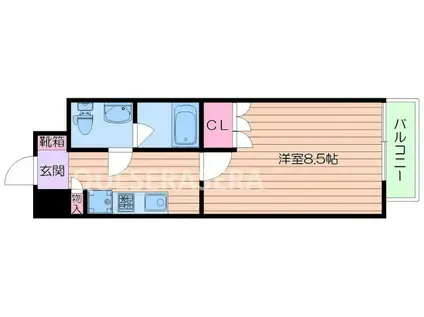 アーバンエース関目パル(1K/12階)の間取り写真