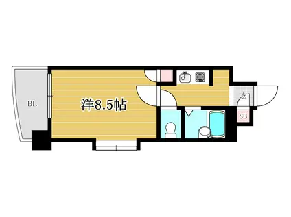 ステイタスマンション吉塚(1K/8階)の間取り写真