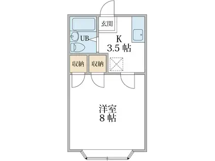 ハウスK(1K/1階)の間取り写真