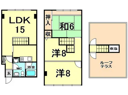 ツインコート甲子園(3LDK/2階)の間取り写真