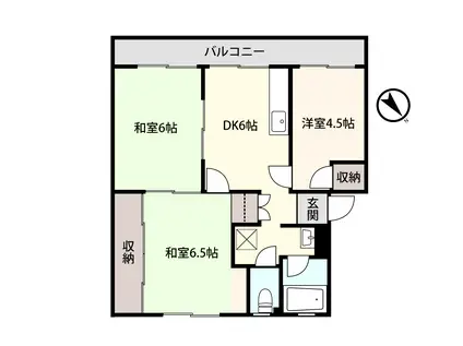 アシスト仙台マンションA(3DK/3階)の間取り写真