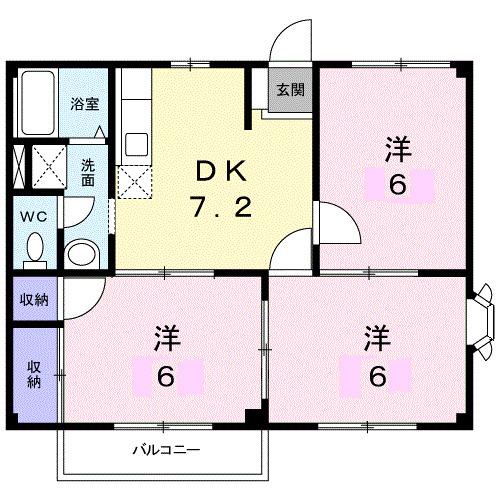 ハイツトミー(3DK/1階)の間取り写真