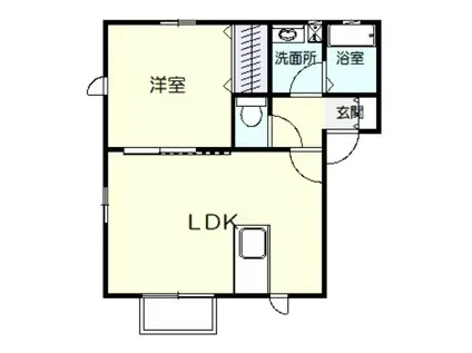 ファミール・ドミ・KAMIDA C(1LDK/2階)の間取り写真