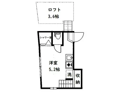 アーバンプレイス高田馬場XI-B(ワンルーム/2階)の間取り写真