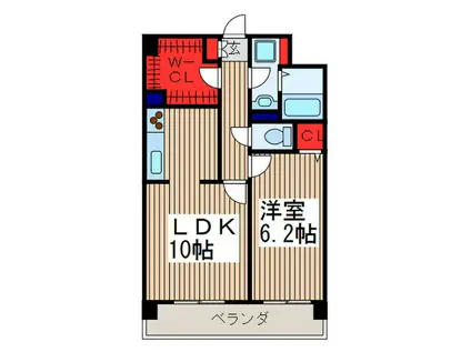 グラン・エスプリ(1LDK/2階)の間取り写真