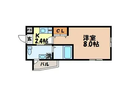 VIALE赤迫(1K/3階)の間取り写真