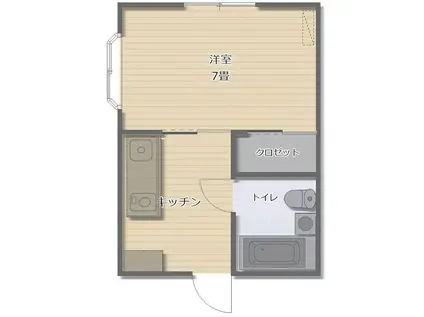 クラウンハウス共英(1K/3階)の間取り写真