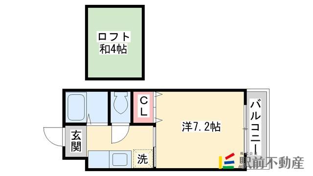アークトレード朝倉街道(1K/3階)の間取り写真