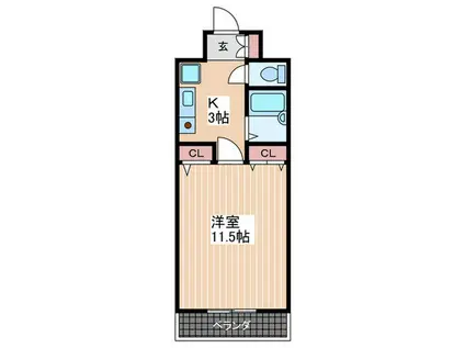 サンスペアリアビル(1K/4階)の間取り写真