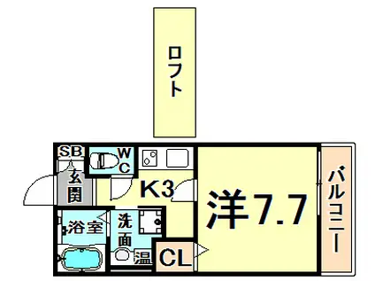 KTIレジデンス武庫川I(1K/2階)の間取り写真