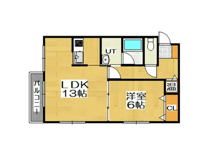 トミーハイツ(1LDK/1階)の間取り写真