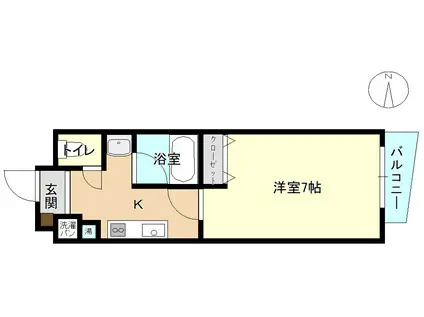 チエロマレ天美東(1K/5階)の間取り写真