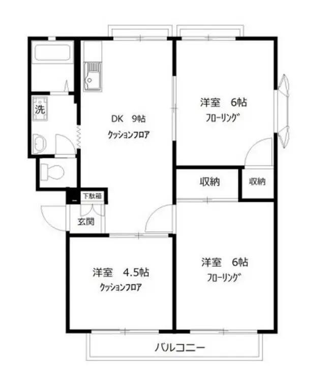 グリーンハイツB 1階階 間取り