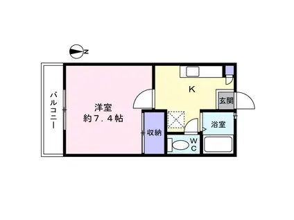 リーフサイドビレッジB棟(1K/1階)の間取り写真
