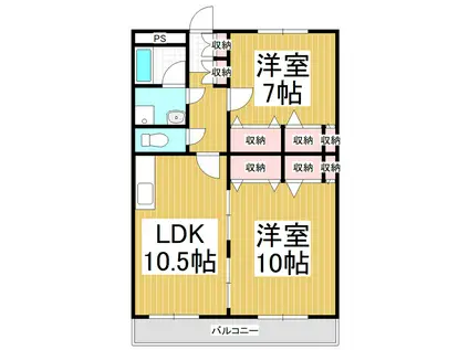 ステージⅠ(2LDK/3階)の間取り写真