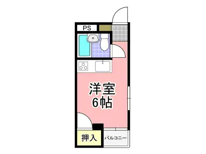 ヴィオラコーポ(ワンルーム/2階)の間取り写真