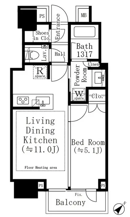 パークホームズ西小山 4階階 間取り