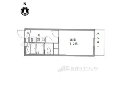 レオパレスオキツモ(1K/2階)の間取り写真