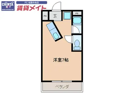 カプレーナ松阪(ワンルーム/4階)の間取り写真